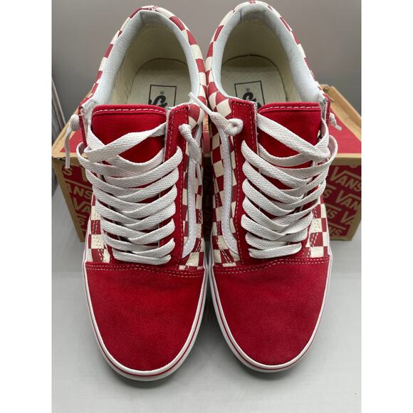 Vans Men’s Old Skool OTW Suede Red & White Checkered Skater Sneakers 10 0 - Picture 7 of 11